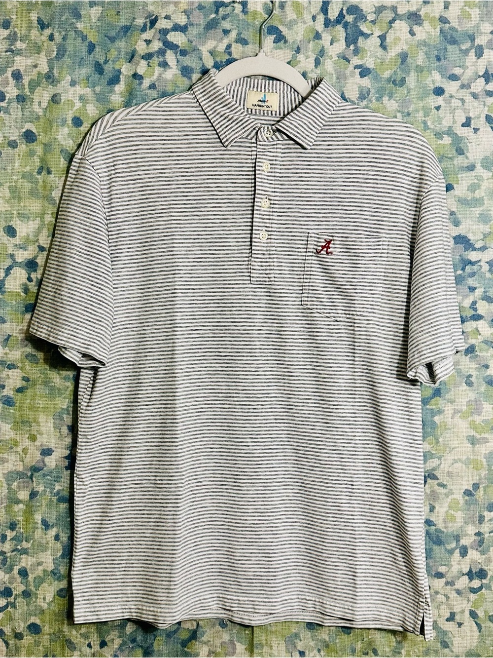 johnnie-O Hangin’ Out Alabama Crimson Tide Striped Polo Shirt Men’s Medium